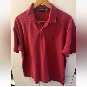 Nautica Men  Performance Classic Fit Deck Polo T-Shirt Size XL dark red